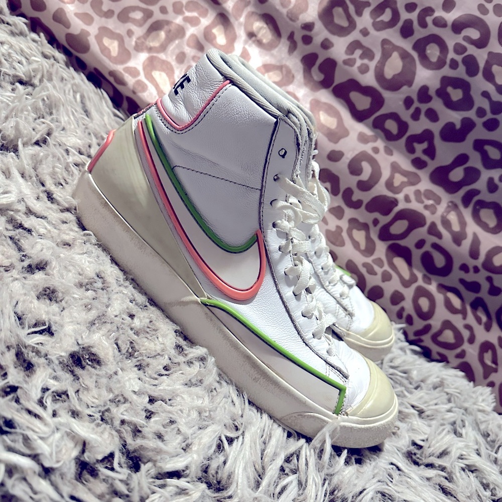 Pink, Green & White Nike Blazers